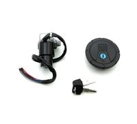 HUVNEXA Interrupteur d'allumage for moto KLR 650 1987-2007, avec jeu de clés, serrures de porte électriques, 6 fils Loquet de verrouillage de porte de voiture(BLACK 1x Full Set Lock)
