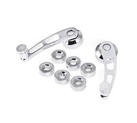 HUVNEXA Kit de manivelle de fenêtre de voiture, 4 1/4 pouces, poignées de porte extérieures, tige chaude, for Chevy, Ford, Chrysler, billette d'aluminium chromée Couvre-poignée de porte de voiture