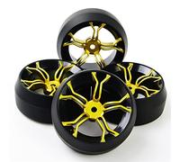 HUVNEXA Lot de 4 pneus de dérive à l'échelle 1:10, Jante décalée de 6 mm, for HPI, for HSP Racing, Voiture de dérive RC Pneu pour Voiture télécommandée