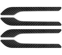 HUVNEXA Lunette de poignée latérale de voiture Accessoires de garniture extérieure d'autocollant cadre couverture poignée porte, pour Tesla modèle 3 Y 2017-2024(BLACK Matte Carbon Fiber)