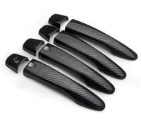 HUVNEXA Lunette de poignée latérale de voiture Autocollant de couverture bol poignée porte voiture en fibre carbone, pour Nissan, X Terra 2017 2018 2019 2020 2021 2022(BLACK Handle 2 Buttons)