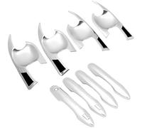 HUVNEXA Lunette de poignée latérale de voiture Autocollant de garniture couvercle protection bol poignée porte, pour Camry Xv70 2018 2019 2020 2021 2022 2023(BLACK A and B Silver)