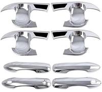 HUVNEXA Lunette de poignée latérale de voiture Autocollants de garniture couvercle cuvette poignée porte extérieure, pour Corolla Cross Xg10 2021 2022 2023 2024 2025(BLACK A and B Silver)