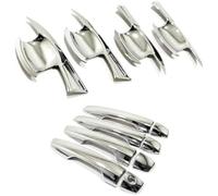 HUVNEXA Lunette de poignée latérale de voiture Couvercle de poignée porte latérale externe Lhd, garnitures protection Abs, pour Mitsubishi, pour Outlander 2022 2023 2024(Silver 1 Hole 8 B)