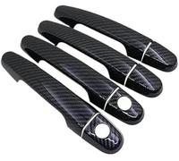 HUVNEXA Lunette de poignée latérale de voiture Couvercle de poignées porte en Fiber carbone, pour Peugeot 108 2014 - 2022(BLACK 2 Keyhole)