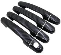 HUVNEXA Lunette de poignée latérale de voiture Couvercle de poignées porte en fibre carbone, pour citroën C1 2014 - 2022(BLACK 1 Keyhole)