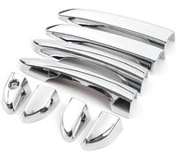HUVNEXA Lunette de poignée latérale de voiture Décor de garniture couverture moulage poignée porte extérieure voiture, pour Hyundai, Tucson 2015 2016 2017 2018 2019 2020(BLACK Normal Silver)