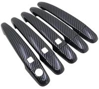 HUVNEXA Lunette de poignée latérale de voiture Pour Land Cruiser, Prado 120 J120 L120 2003 2004 2005 2006 2007 2008 2009 Garniture de couvercle poignée porte en Fiber carbone(BLACK 3 Button 5 Door)