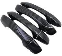 HUVNEXA Lunette de poignée latérale de voiture Pour Vw, pour Ad Bw Mk2 2016 2017 2018 2019 2020 2021 2022 Garniture de poignée porte en fibre carbone Autocollants protection(BLACK No Keyhole)