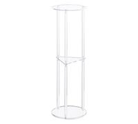 Huvqianu Acrylic Side Table, 3 Tier Round End Table, Modern Clear Nightstand, Space-Saving Small Desk, Compact & Stylish Design, Perfect for Bedroom Or Living Room, 24x8x8 inch
