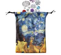 Huvqianu Bags Pouch for Tarot Cards, Drawstring Dice Holder Storage, Jewelry Carrying Pouch, Compact and Enthusiasts for Most Standard Size Playing Cards, 5.12x7.09 inches