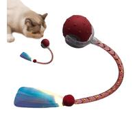 Huvqianu Balle Interactive Animaux - Jouet Évolué pour Chaton avec Queue en Filet Élastique - Accessoire Destiné À L'Entraînement Exercice Stimulation Mentale des Chats avec Grattoir Escalade Jeu Au