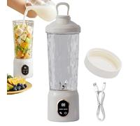 Huvqianu Blender Personnel Pour Smoothies - 600 ml Rechargeable Avec Couvercle Hermétique,Blender De Voyage Et Machine À Milkshakes | Pour Shakes Jus Cuisine Voyage Sport Exercice Extérieur Camping