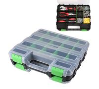 Huvqianu Boîte à Outils Portable,Organisateur Transparent Portable Double Face - Boîte à Outils pour Petites Pièces et Vis - pour Quincaillerie Douilles Petites Pièces Électroniques Perles Bijoux