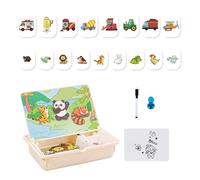 Huvqianu Boîte à Puzzle Magnétique - Jeu de Puzzle Magnétique pour Tout-Petits Maternelle | Activités Créatives pour Voyage avec Coffret de Transport pour Garçons Filles Crèche Maternelle
