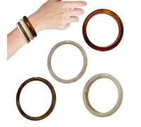 Huvqianu Bracelets en Résine pour Femme | 4 Pièces Bracelets en Acrylique - Bijoux Punk Géométriques Pour Femme Travaill Sorties Anniversaires Fêtes Quotidiennes Voyage Maison