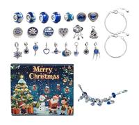 Huvqianu Calendrier de Noël - Bracelets à breloques et boucles d'oreilles - Bijoux de Noël 24 jours - pour les vacances, Halloween, Thanksgiving, Pâques, Saint-Valentin, , adolescents et