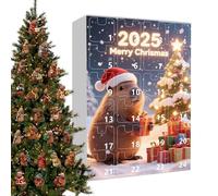 Huvqianu Calendrier de Noël, compte à rebours, décoration Capybara en acrylique 2D - Figurines de compte à rebours de 24 jours | pour arbre, maison, bureau, , adolescents, vacances de Pâques