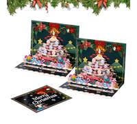 Huvqianu Carte de Vœux de Noël,Cartes Cadeaux Créatives | Cartes Cadeaux Noël 3D Avec Enveloppes,Pour Femme Homme Ados Famille Amis Grands-Parents