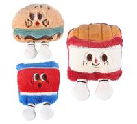 Huvqianu Catnip Toys, 3 Pack Cute Catnip Hamburger Set, Interactive Cat Chew Balls, Interactive Pet, Puzzle with Bells, Engaging Play for Indoor Cats, Fun and Stimulating