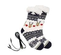 Huvqianu Chaussettes Pantoufles Chauffantes - Accessoires Chauds pour Les Pieds | Chaussettes Chauffantes D'Intérieur,pour Femmes Hommes Maison Bureau Appartement Chambre Salon sous-Sol Vacances