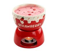 Huvqianu Chocolate Fondue Mug - Ceramic Melting Pot for Cheese, Butter, and Candy, Easy Heat-Resistant Design, Romantic Dessert Set for Family Dinner Party Wedding Picnic Celebration