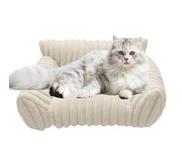 Huvqianu Couch Cats, Cozy Pet Sofa Bed, 19.69×15.75×7.87 inches Lightweight and Portable, Chew-Proof Plush for Patio Bedroom Living Room Car Apartment Outdoor Travel Home, Gray