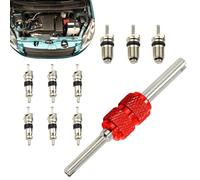 Huvqianu Cœur De Valve Pour Climatisation,Extracteur Et Installateur Pour Réfrigération Automobile - Kit de 10 Tiges de Valve pour Climatisation, Réfrigération et Automobile
