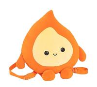 Huvqianu Cute Plush Backpack, Flame Design Fashion Bag, Soft Stuffed Doll Backpack, Toddler Handbag with Adjustable Shoulder Straps for Kids, School Travel Gift, 12.6x11.81 Inches