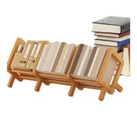Huvqianu Desk Shelf Organizer, Wooden Tilting Bookcase, Space-Saving Multifunctional Design, Compact Small Bookshelf, Ideal for Reading Nook and Work Space Organization