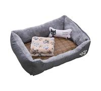 Huvqianu Dog Bed, Soft Fabric Pet Bed, 15.7in Cooling Mat Included, Calming Sleeping Sofa, Dog Bed with Toy Bone, Small Dog Cushion Bed for Home and Travel Can Use Indoor