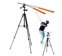 Huvqianu Entraîneur de Swing de Golf - Bâtons d'alignement réglables à 360 degrés, Support de Smartphone, trépied pour entraînement en extérieur, intérieur, de Conduite, Jardin, Maison