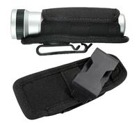 Huvqianu Flashlight, Law Enforcement Pouch, 2.17×6.1 inches Reliable 360° Rotating Buckle Cover, Nylon Flashlight Holder for Outdoor, Camping, Backpack, Work Belt, Black