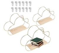 Huvqianu Floating Shelf Set, Cloud Shape Shelves, 6.69x3.74in Bedroom Storage Organizer, Modern Minimalist Design, Easy Wall Mount for Living Room Kitchen Home Decor Storage