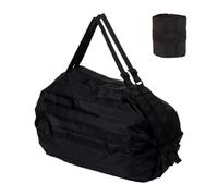 Huvqianu Foldable Shopping Bag, Large Capacity Grocery Tote, 15.75×15.75 Inches Unfolded Heavy Duty Nylon, Storage Organizer for Clothes Food Beach Gym Camping Travel, Black, Pink, Navy Blue