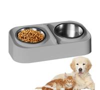 Huvqianu Gamelle d'eau et de nourriture pour chat - Gamelles pour chat pour nourriture et eau - Grande mangeoire anti-déversement pour manger, boire, vivre, voyage, appartement, solution moderne
