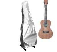 Huvqianu Guitar Dust Protector, Bass Instrument Silver Coating Protector, Sunproof Guitar Dust Cover Storage Bag with Zipper for Acoustic, Electric, Ukulele, 17.13x5x42.76 inches
