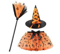 Huvqianu Halloween Witch Skirt, Tutu Skirt, Polyester Mesh Costume with Breathable Design, Lightweight Party Costumed for Dress Up Cosplay Princess Birthday Easter, Photoshoots