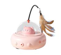 Huvqianu Interactive Cat Feather Toy, Rechargeable Smart Pet Exerciser, Automatic Moving Kitten Play Game, Battery Operated Cat Enrichment Toy for Indoor Cats to Stay Active and Entertained