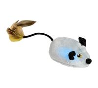 Huvqianu Interactive Cat Toy Mice, Automatic Electric LED Sound Mice Toy, 12.99in Chasing Exercise Game with Feather Tail, Rechargeable Fun for Kitten Boredom and Playtime