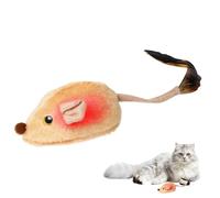Huvqianu Interactive Cat Toy Mice, Automatic Electric LED Sound Mice Toy, 12.99in Chasing Exercise Game with Feather Tail, Rechargeable Fun for Kitten Boredom and Playtime
