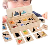 Huvqianu Jeu d'Association de Formes Premier Âge | Puzzle en Bois d'Association par Ombres pour - Solution Éducative Apprentissage Ludique Fruits et Légumes pour Garçons Filles Dès 3 Ans Maternelle