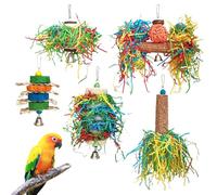 Huvqianu Jouets pour calopsittes - Jouets colorés pour déchiquetage d'oiseaux, fournitures de déchiquetage, fournitures de déchiquetage, distribution de friandises, stimulant mental, indestructible