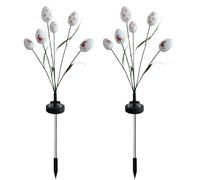 Huvqianu Lampes solaires d'extérieur étanches - 6 LED étanches - Lampes solaires de cour - Lampes solaires sur piquet | Éclairage de Pâques pour jardin, chemin, patio, cour, allée, pelouse