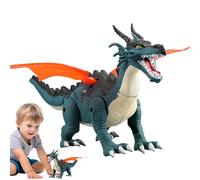 Huvqianu Light Up Dinosaur, Electric Walking Toy, 11.81x4.13in Battery Operated Mist Spraying Dinosaurs, Realistic Sounds and Lights, Fun Educational Toys for Home, Kindergarten Play