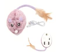 Huvqianu Mice Toys for Indoor Cats, Smart Interactive Kitten Toy, USB Rechargeable Electric, Motion-Activated Pet Toy with Feather Tail for All Cat Breeds, 1.97 inches 105g