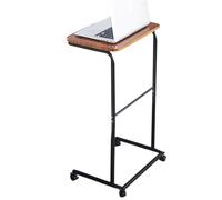 Huvqianu Movable End Table, Small TV Tray Table, Quiet Wheels and Metal Frame, Compact and Portable Design, Sliding Side Desk for Living Room, Sofa, Couch, Lanai Outdoor