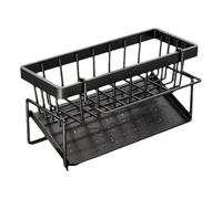 Huvqianu Organiseur d'évier de cuisine, étagère de rangement en acier inoxydable, 23 x 9 cm, double couche, étagères de comptoir peu encombrantes pour la maison, brosses, savon, éponges, brosses à