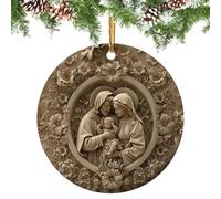 Huvqianu Ornements De Noël Catholiques À Effet 3D | Ornements pour Arbre De Noël en Acrylique,Décoration Suspendue De Fêtes pour Maison Salon Petit Espace Appartement École Salle De Classe Magasin De