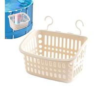 Huvqianu Poolside Storage Basket, Swimming Organizer Bin, 10.83x8.07in Resistant Holder Hooks, Waterproof Storage, Multi-Purpose Container for Towels, Toys, Drinks Accessories, Bottles